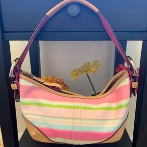 🌸Vintage Coach Pastel Colored Striped Soho Hobo🌸